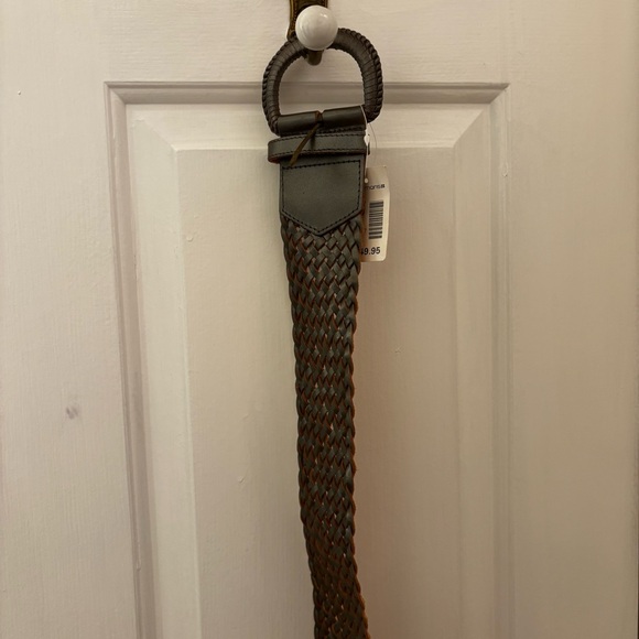 Portmans Accessories - Portmans Grey Braided Leather Wide Belt